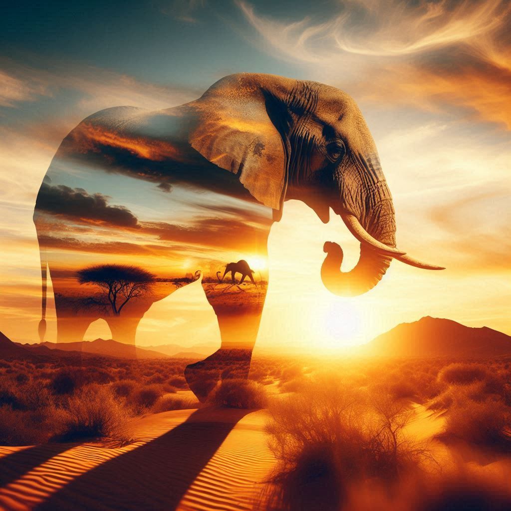 double exposure beautiful fantasy DALL-E 3 portrait landscape..