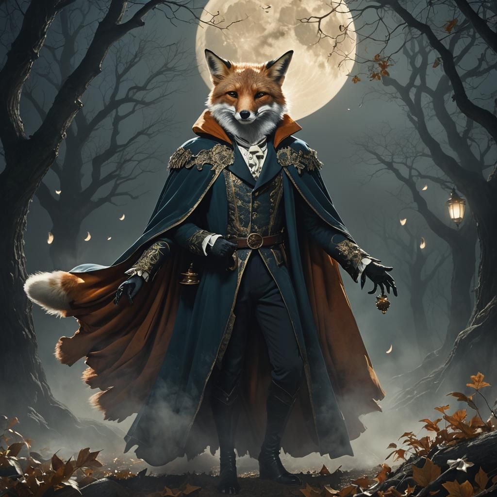 Aristocrat Transforms into Fox: Matte Painting