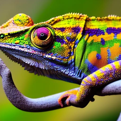 Rainbow chameleon - AI Generated Artwork - NightCafe Creator