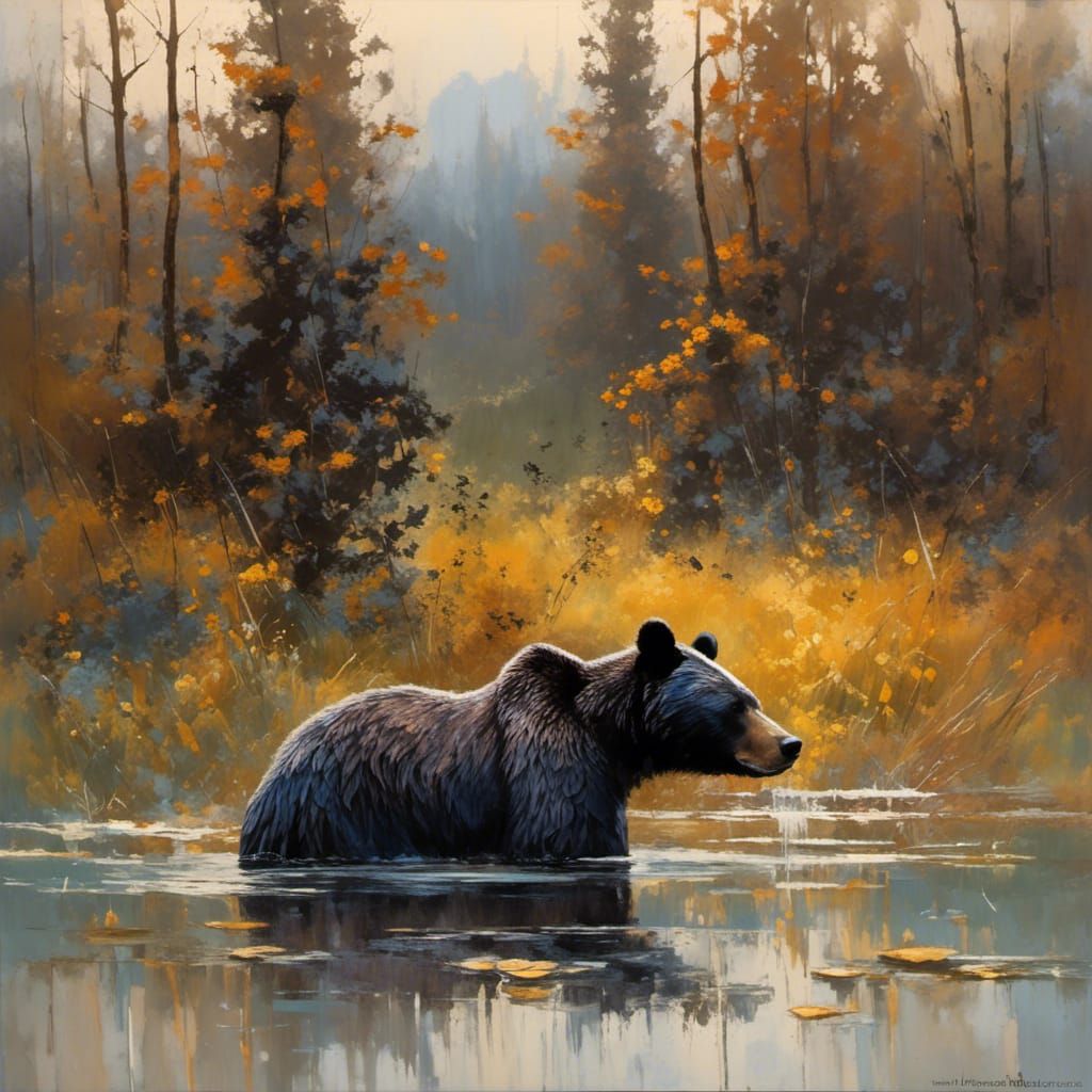 <lora:Entyposi:1.0>A black bear.  by @Dantonio