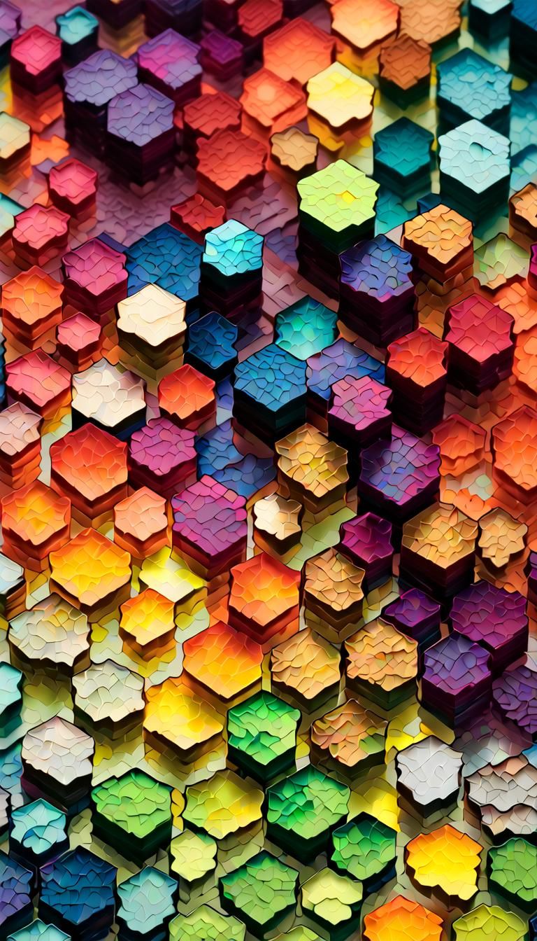 Extrapolate Dozens of Irregular Polygons Falling i... - AI Art