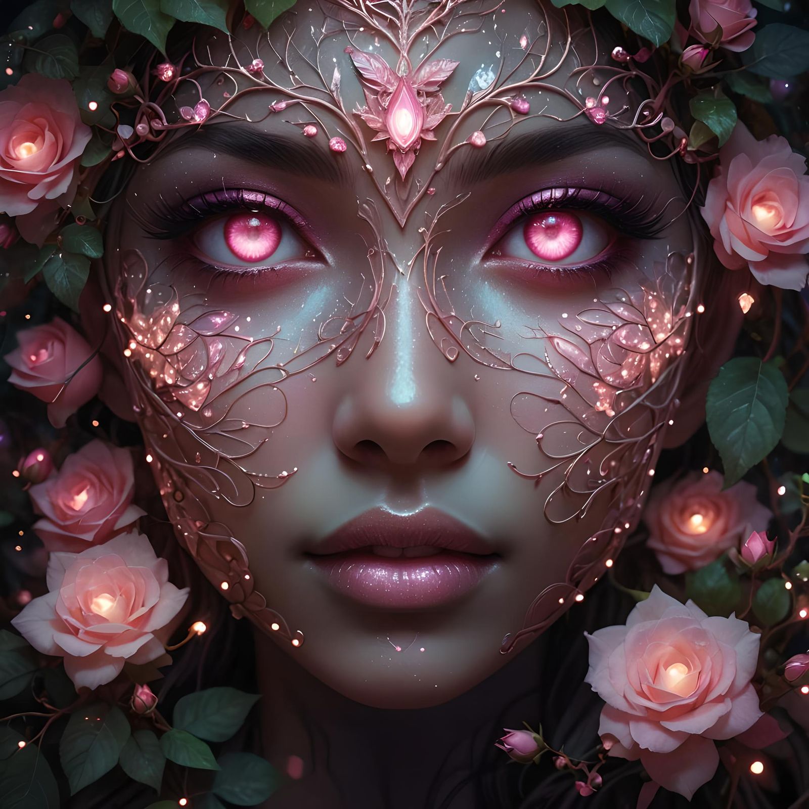 Mystical Forest Deity Leaf Fairy Portrait