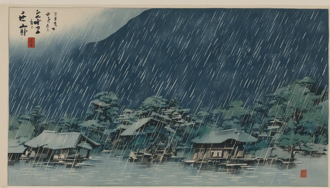 Komura Yukisaki « Pluie d’Osen » vers 1941 Musée d’art Shimi...