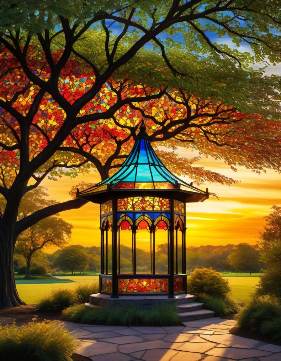 Petite Stained Glass Gazebo AI Generated Artwork NightCafe Creator