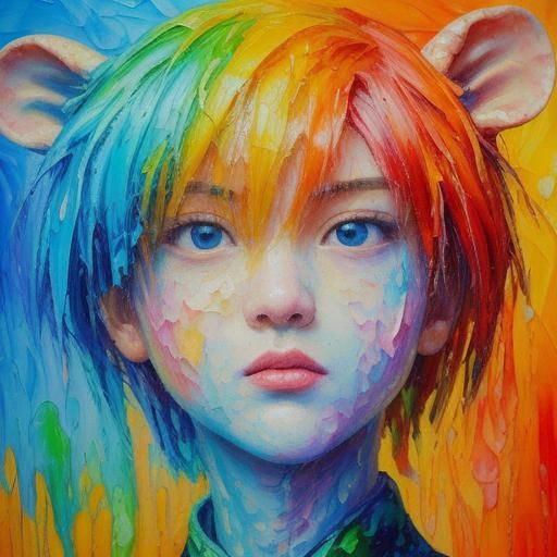 Rat Zodiac Ceramic Vat in Expressionist Style