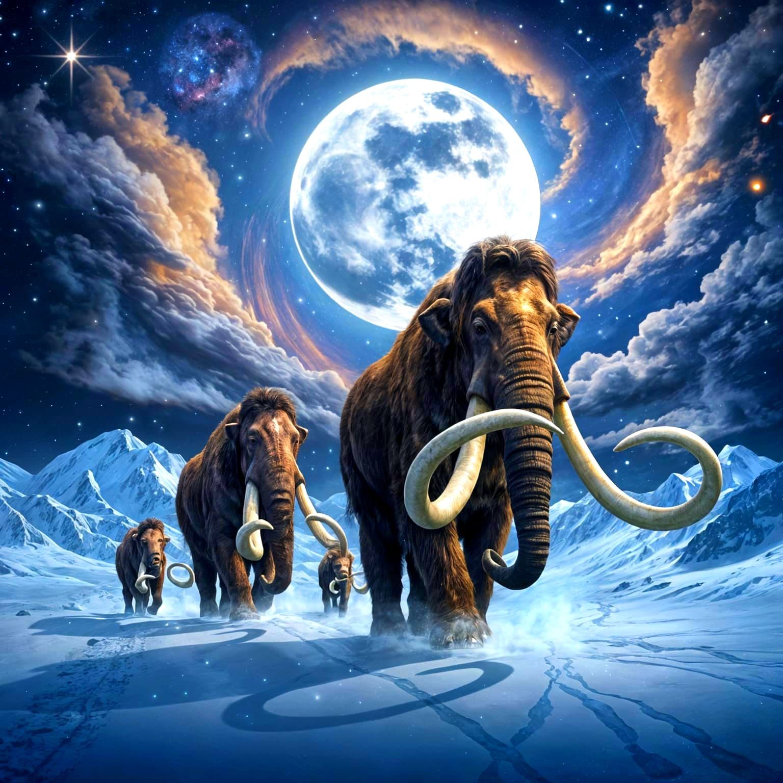 Woolly Mammoths family  by @The-Casper