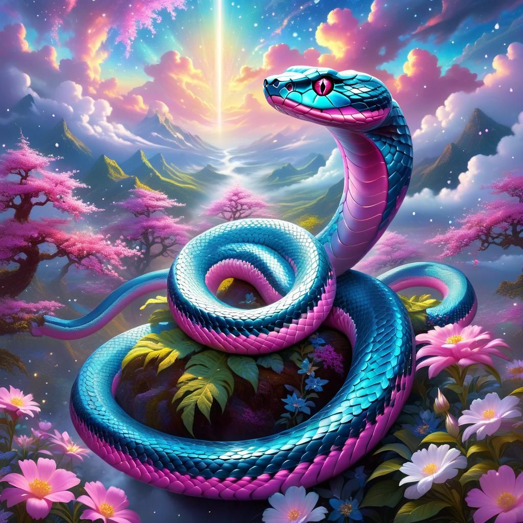 Mythical snake of the flower clouds Kingdom - AI Generated Artwork ...