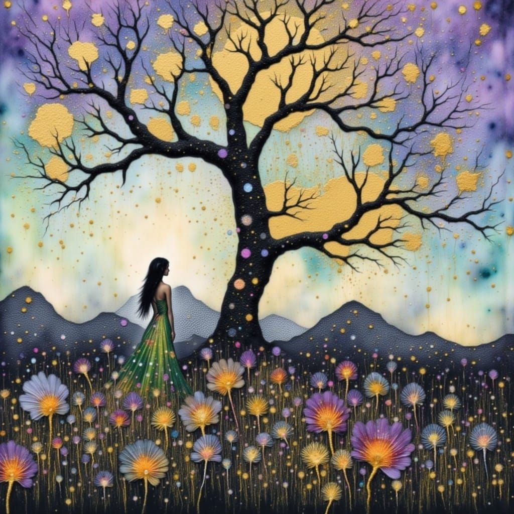 <lora:inks:1.0> <lora:art:1.0> Beautiful delicate Prize-worthy masterpiece contemporary abstract painting Numinous emotive hopeful landscape...