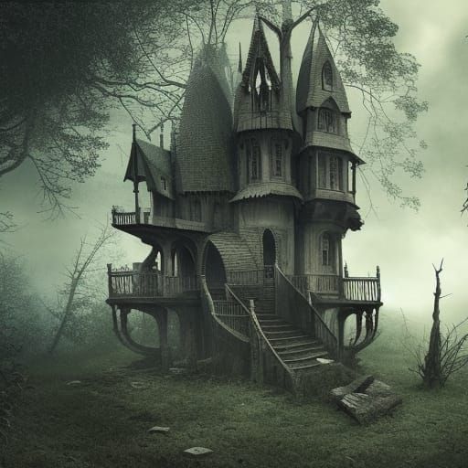 Gothic Style Haunted House AI Generated Artwork NightCafe Creator