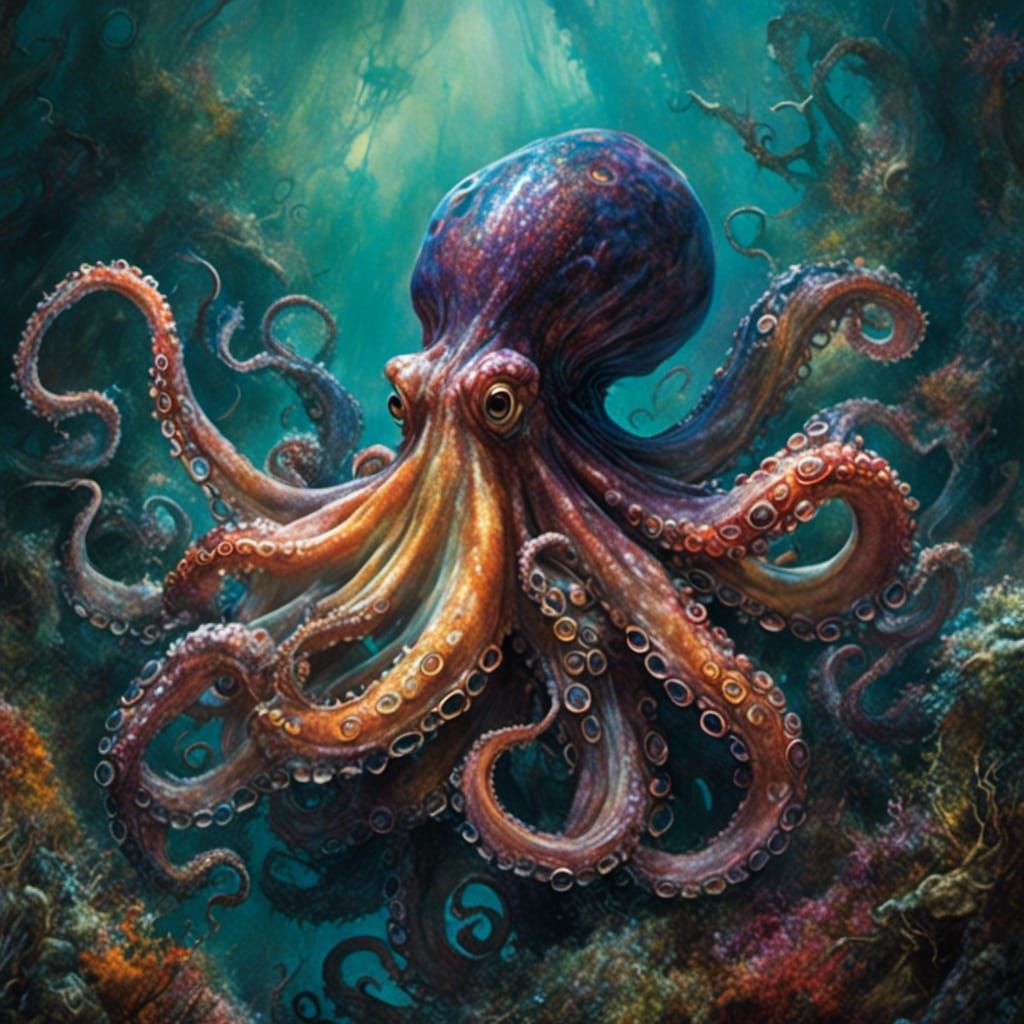 octopus emperor of the deep sea - AI Generated Artwork - NightCafe Creator