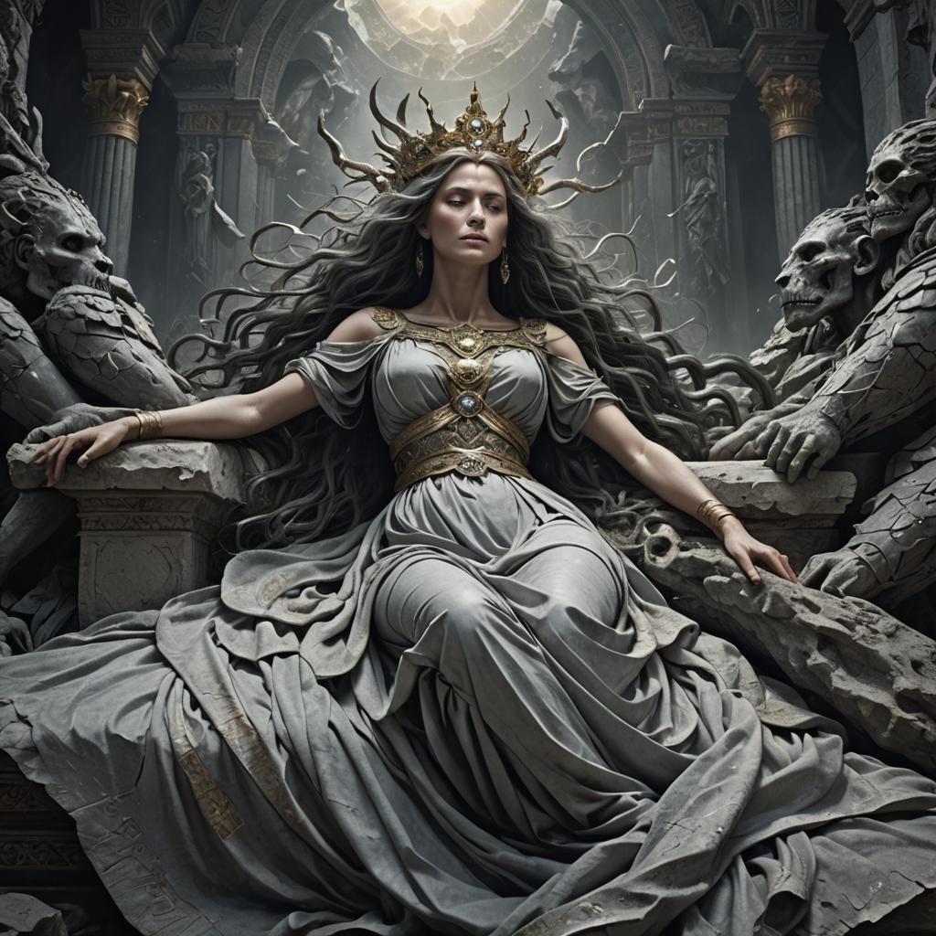 Goddess on Deathbed: Epic Digital Matte Painting