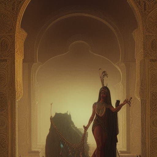 Decadent, spoiled princess of Qasr Al-Mshatta