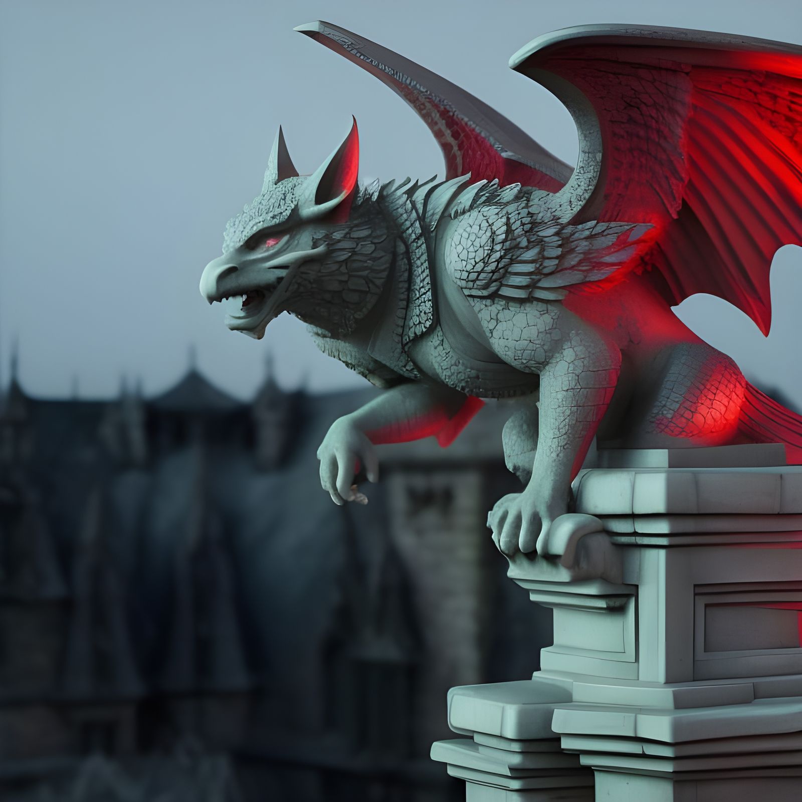Gargoyle Statue: About To Become Active!  by @Drak
