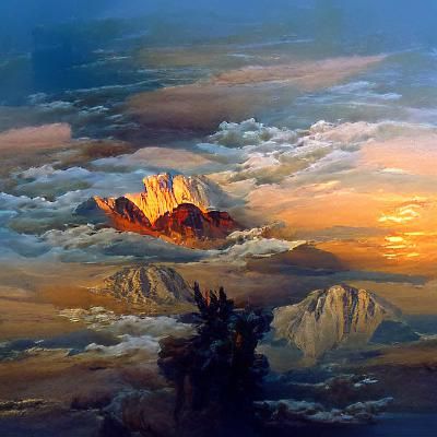 A mountain sunset