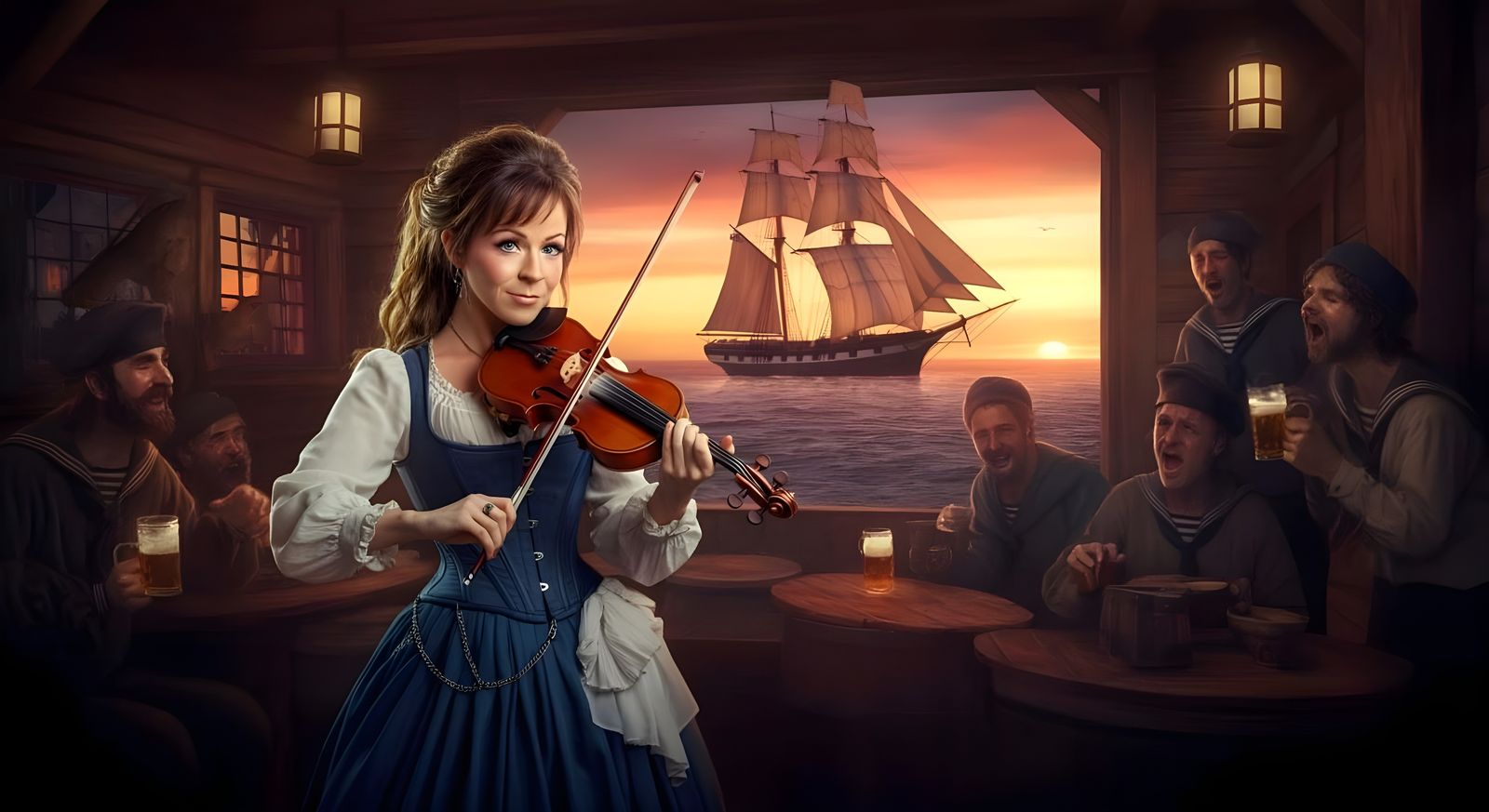 Lindsey Stirling playing Don't Forget Your Old Shipmate  by @Gary Murakami