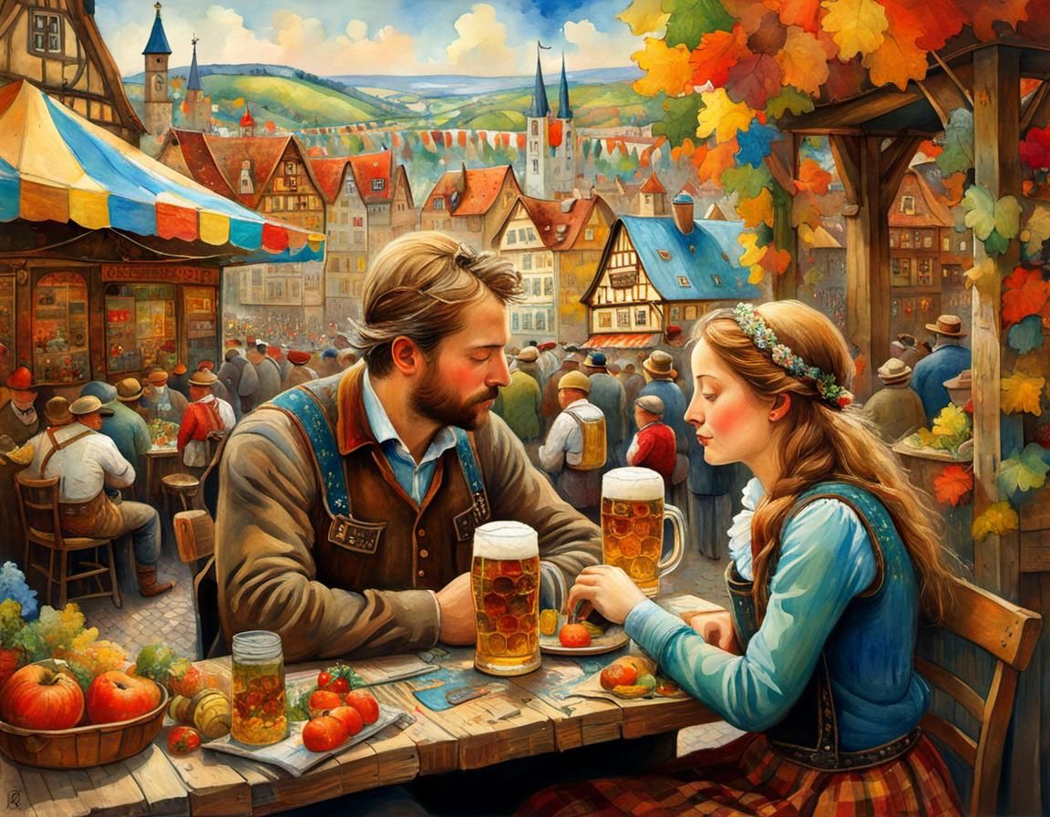 a private moment surrounded by a busy Oktoberfest  by @Amy 