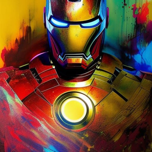 Ink Splash Iron Man - Ai Generated Artwork - Nightcafe Creator