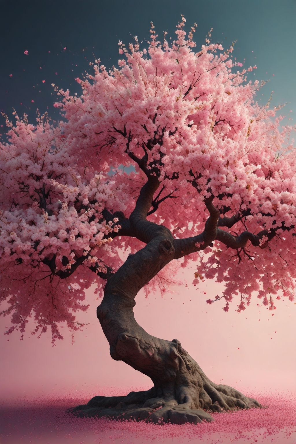 Pink cherry tree