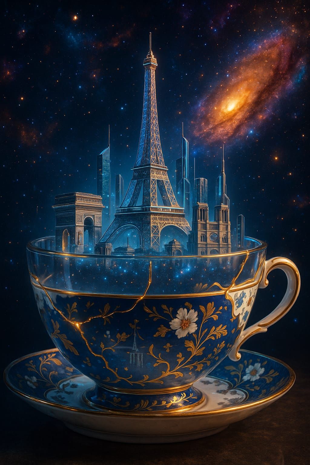 Futuristic Paris in a teacup