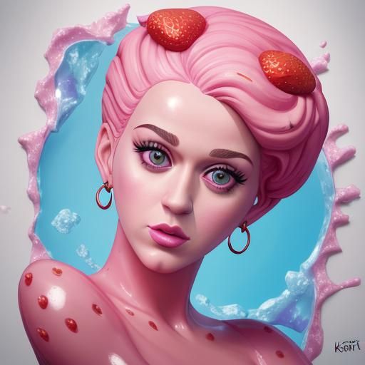 Strawberry icecream Katy Perry AI Generated Artwork NightCafe Creator