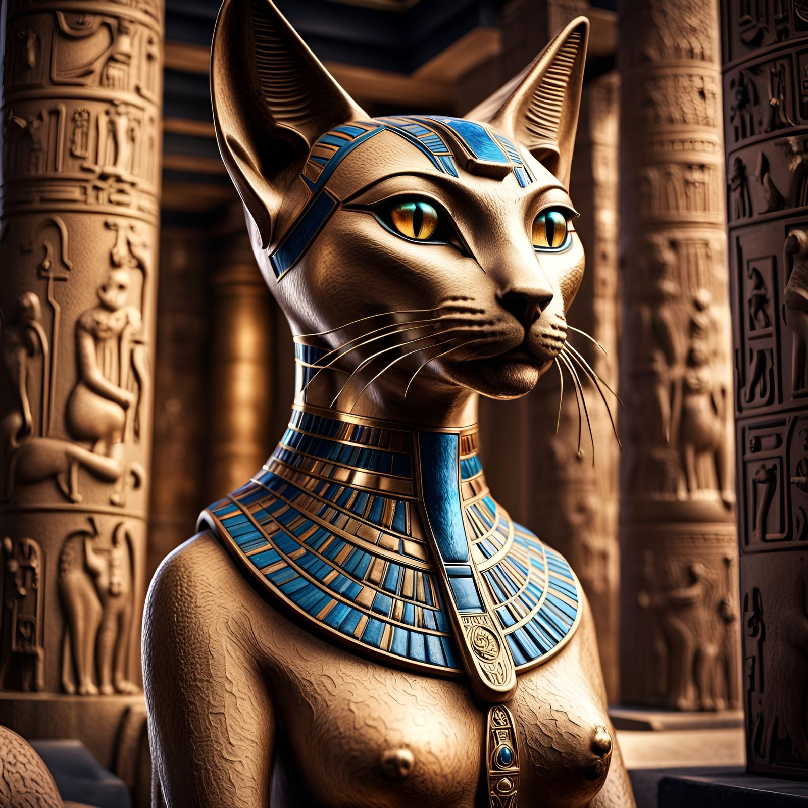 Bastet Egyptiann Goddess AI Generated Artwork NightCafe Creator