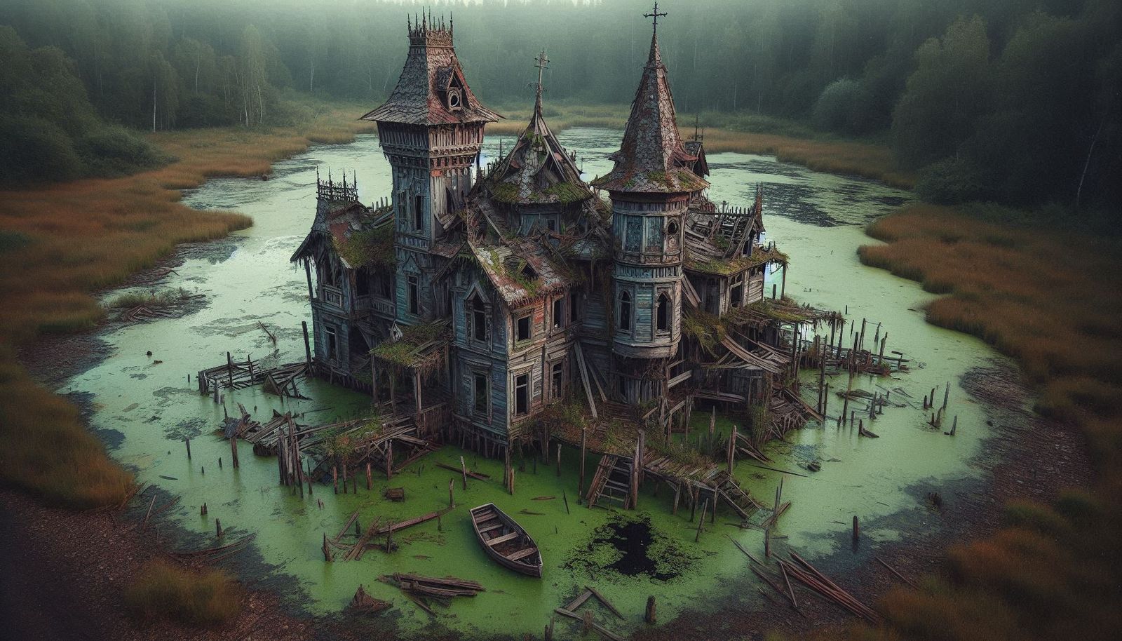Creepy Abandoned Mansion in the Swamp