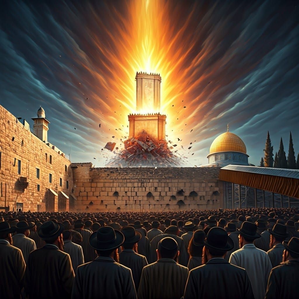Restored Temple Descends on Temple Mount in Dystopian Scene