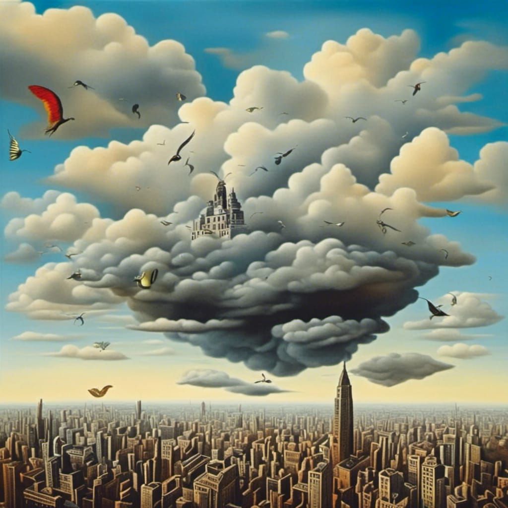 <lora:Super Surrealism:1.0> City in the clouds 