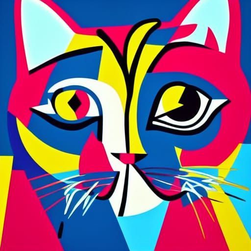 Picasso cat - AI Generated Artwork - NightCafe Creator