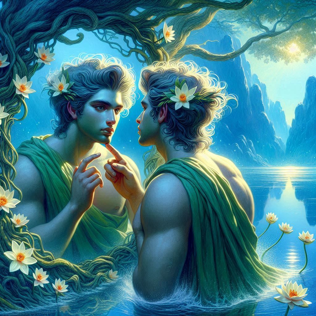 Narcissus adoring himself