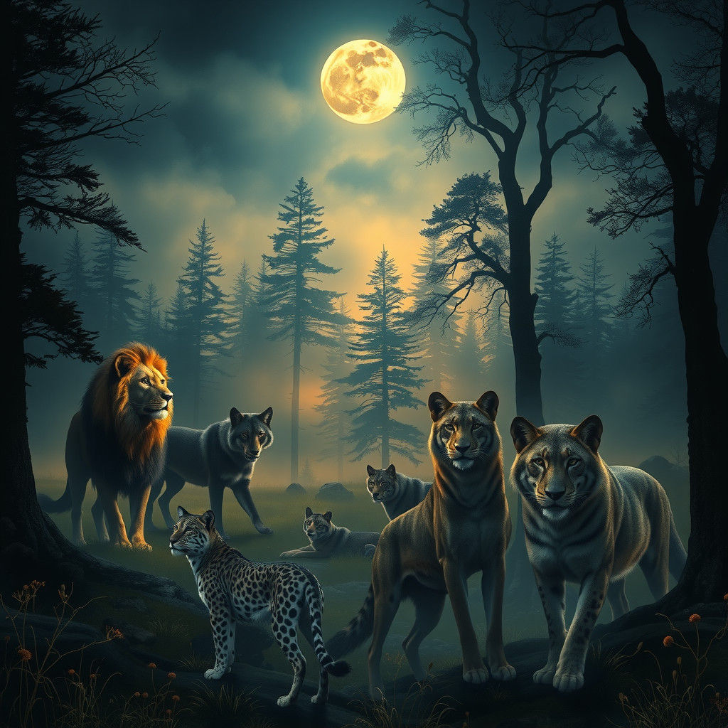 Predator animals of the night