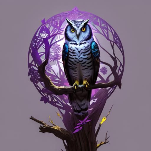 Owl sitting in a tree 
