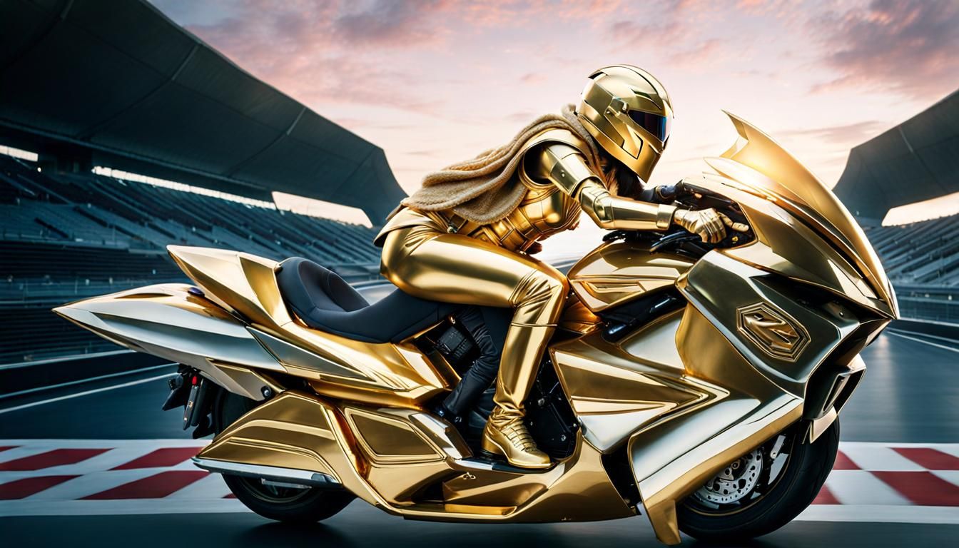 Goldenes Motorrad  /1