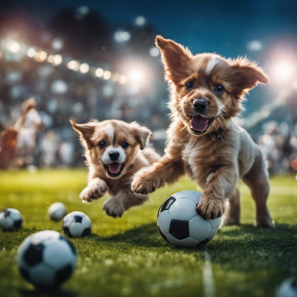 Puppies Playing Soccer