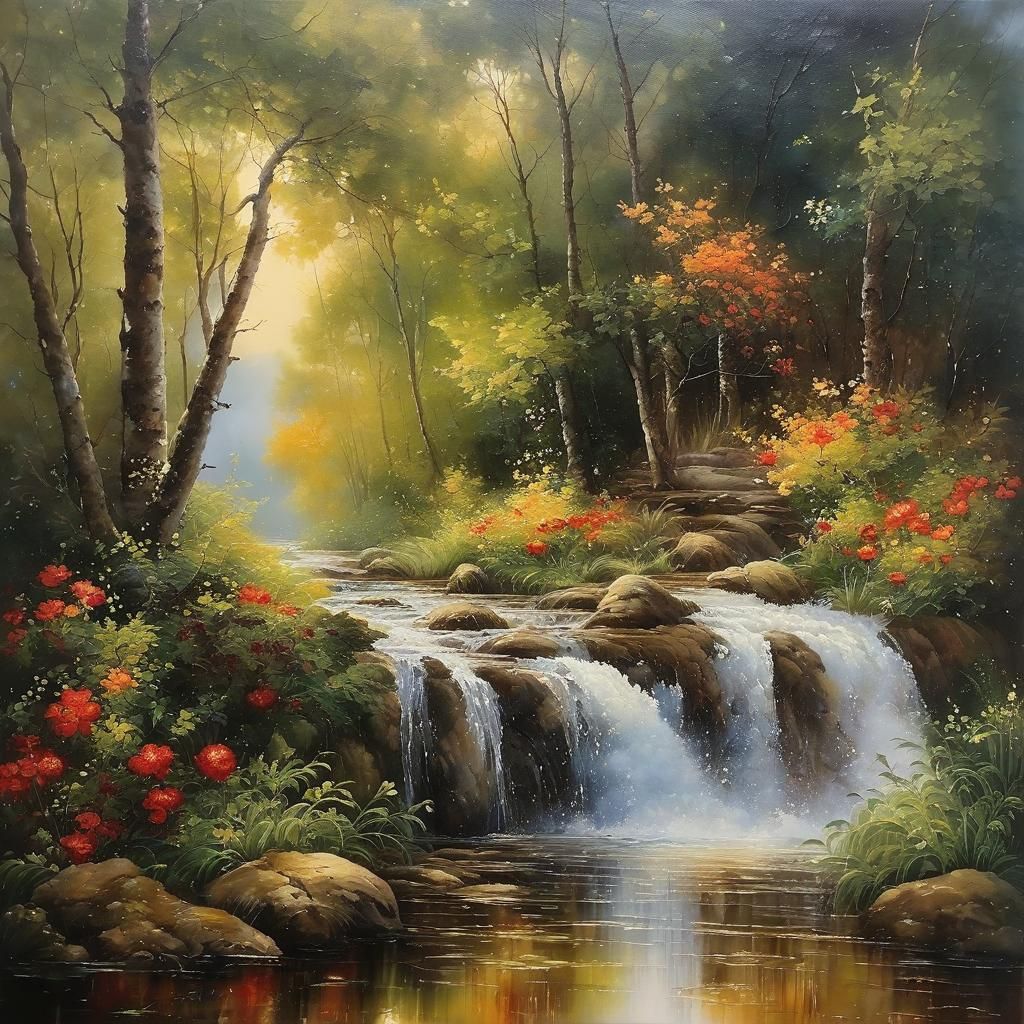 Intricate Romanticism Painting with Pastel Colors