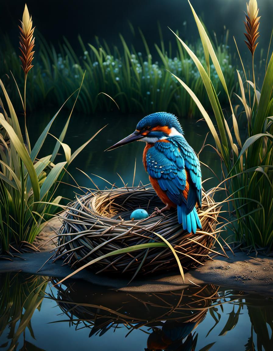 Kingfisher wishing this egg would hatch  by @Dave