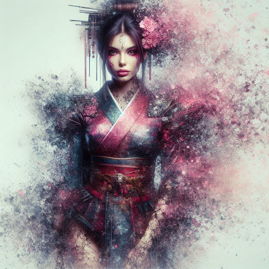 double exposure beautiful fantasy DALL-E 3 portrait landscap...