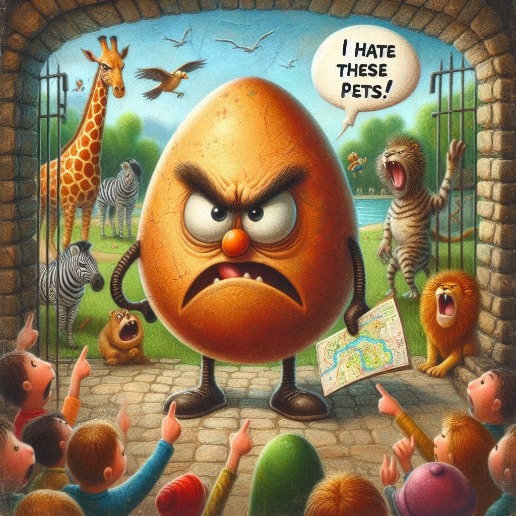 Angry Egg at the Zoo ("I hate these pets")