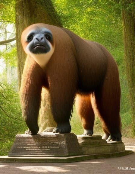 Megatherium, Extinct Giant Ground Sloth - Ai Generated Artwork 