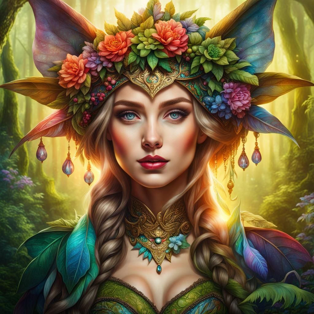 Whimsical Elf Portrait. 5 - AI Generated Artwork - NightCafe Creator