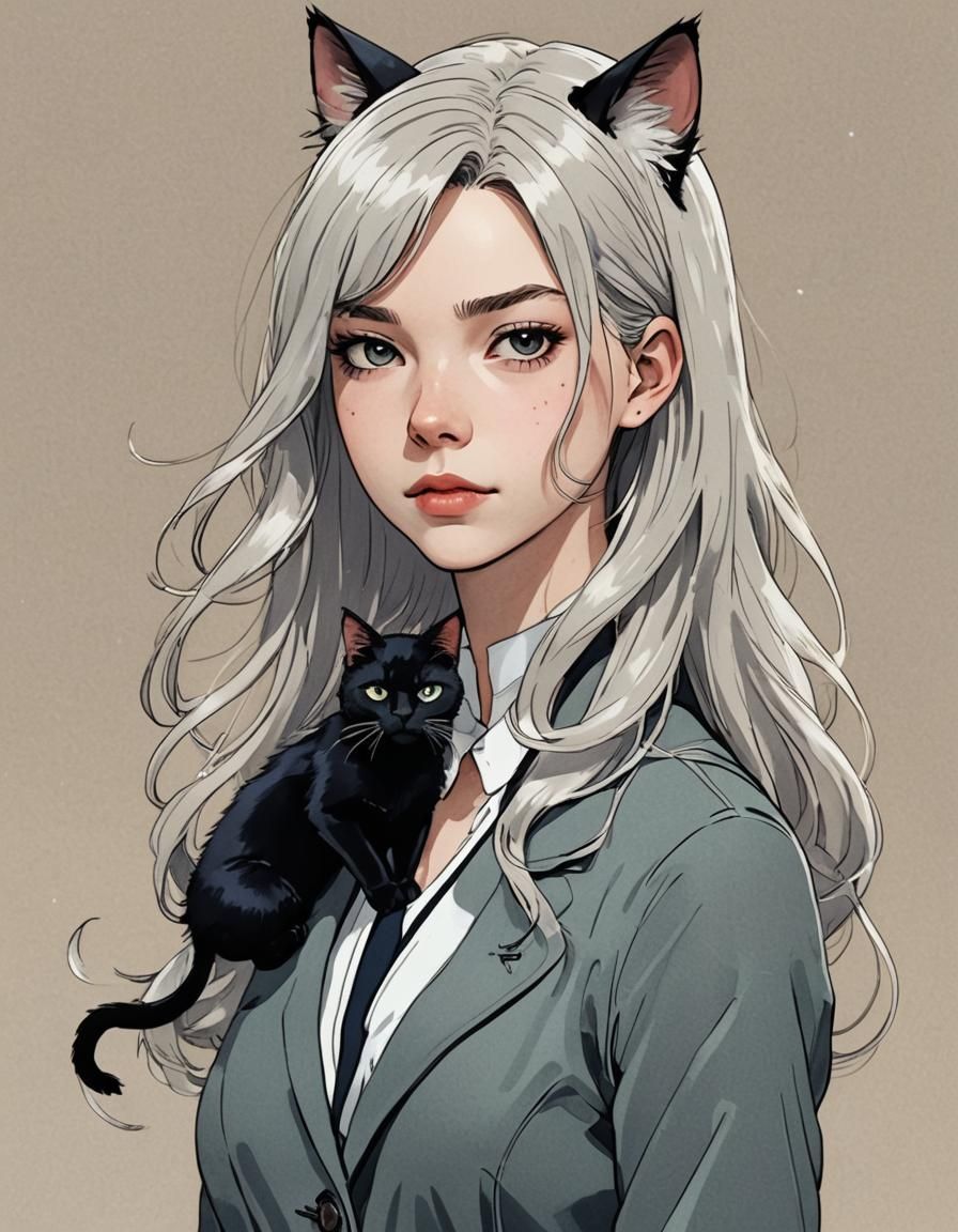 Anya Taylor-Joy as Felicia Hardy/Black Cat(Studio Ghibli style). - AI  Generated Artwork - NightCafe Creator