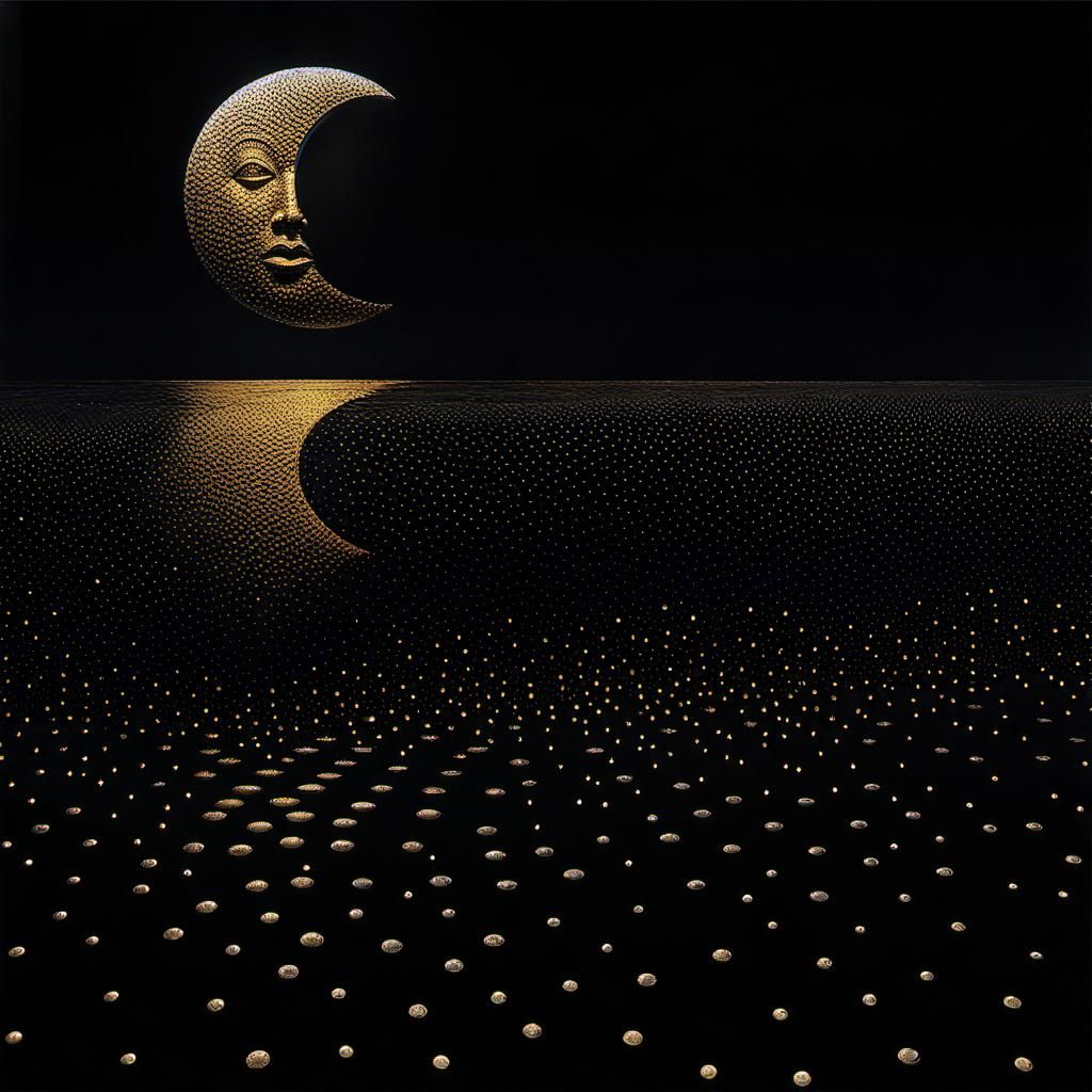 Oily Spill, Gold Moon  by @jeanne