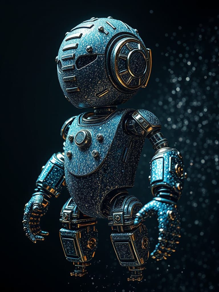 An abstract depiction of a robot made of stardust fading into particles.

Meticulous detail, meticulously detailed.