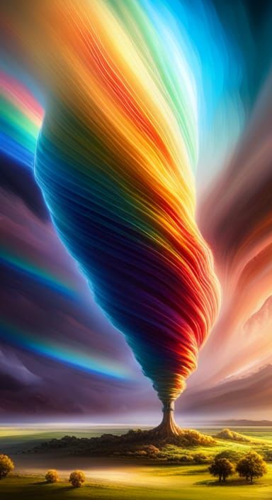 Rainbow Tornado - AI Generated Artwork - NightCafe Creator