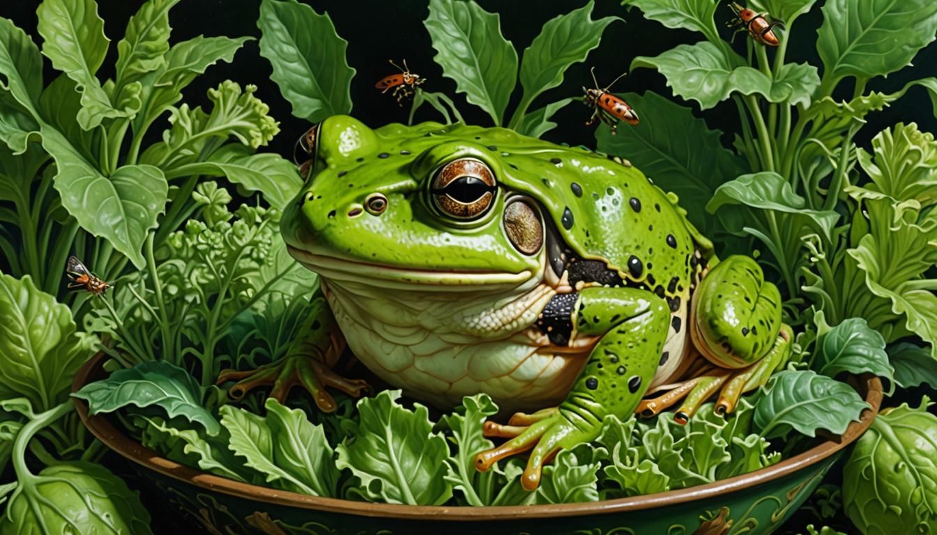 A frog in my salad  by @Billy Ruffian