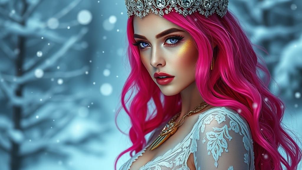  neon pink queen  by @Roolac