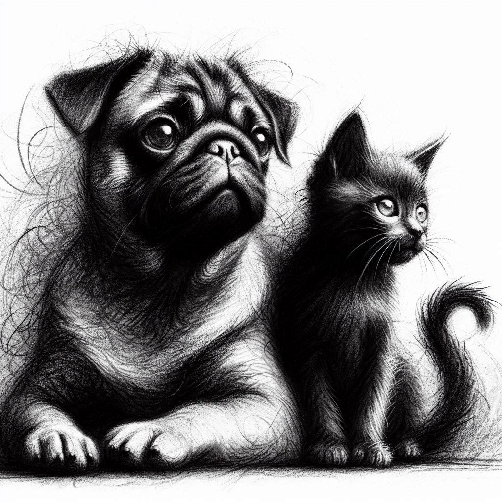 Rocco and Kitty in Charcoal