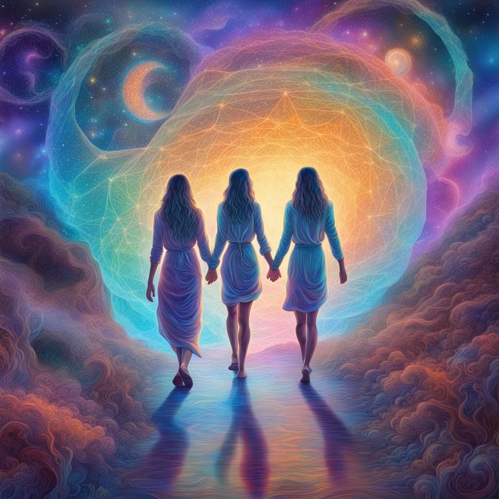 3 Sisters together - AI Generated Artwork - NightCafe Creator