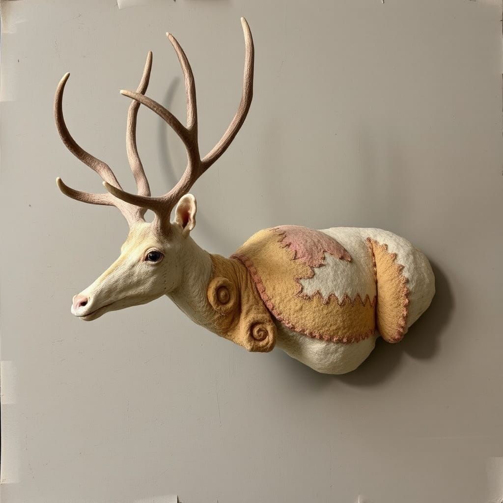 Surreal Taxidermy Art with Mixed Media Illusion