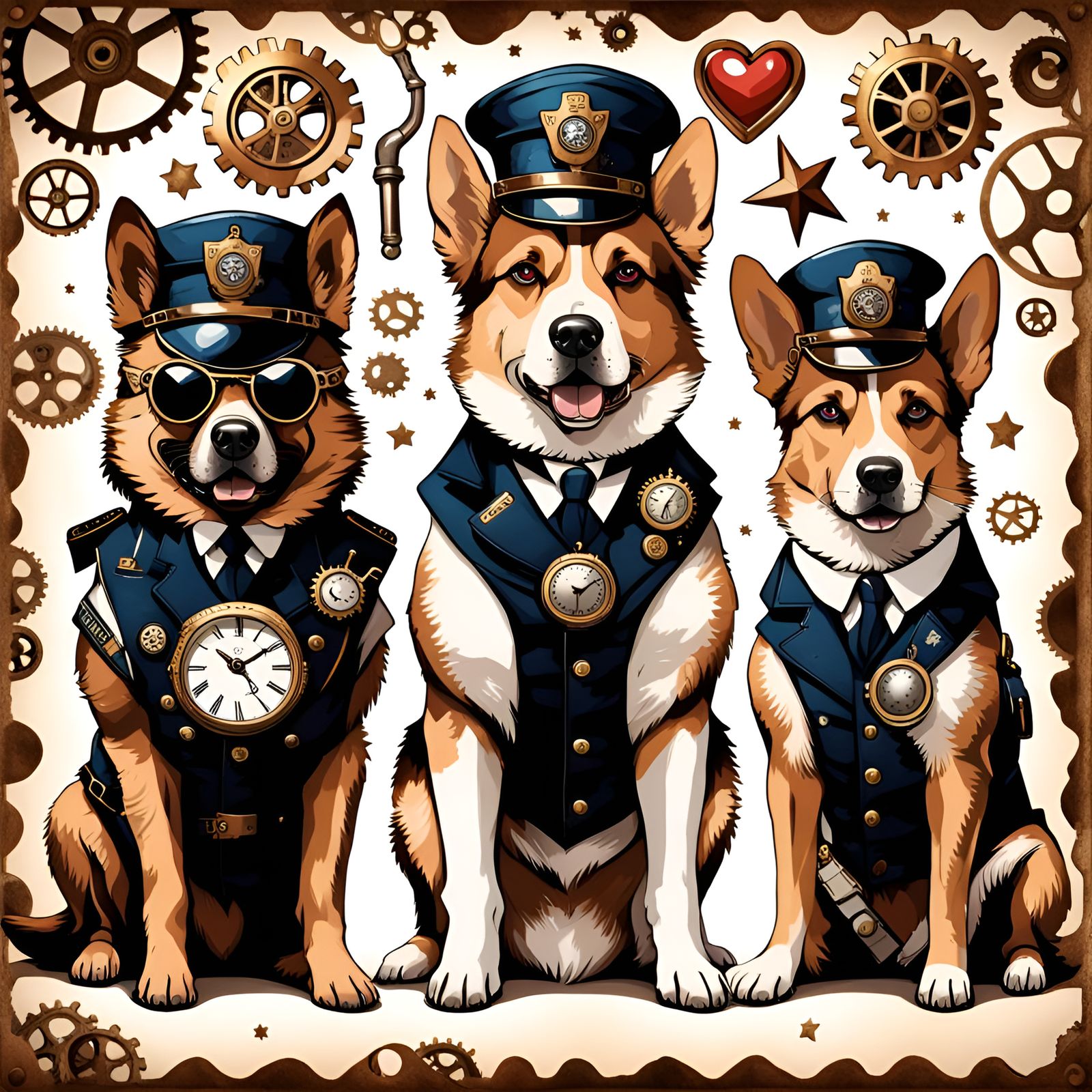 Steampunk Police Dogs